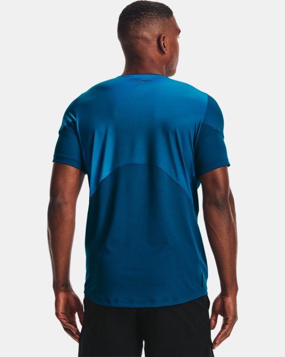 Men's UA RUSH™ HeatGear® 2.0 Print Short Sleeve, Blue, pdpMainDesktop image number 2